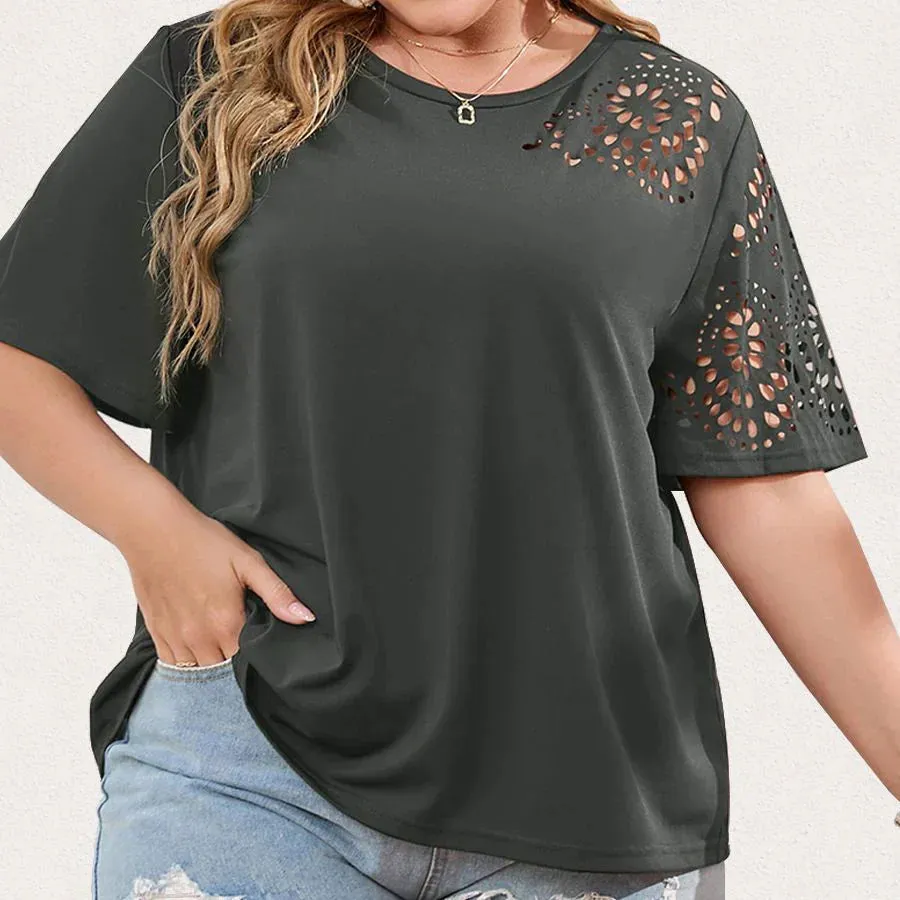 Yasmina® | Chiffon Neckline T-Shirt For Women