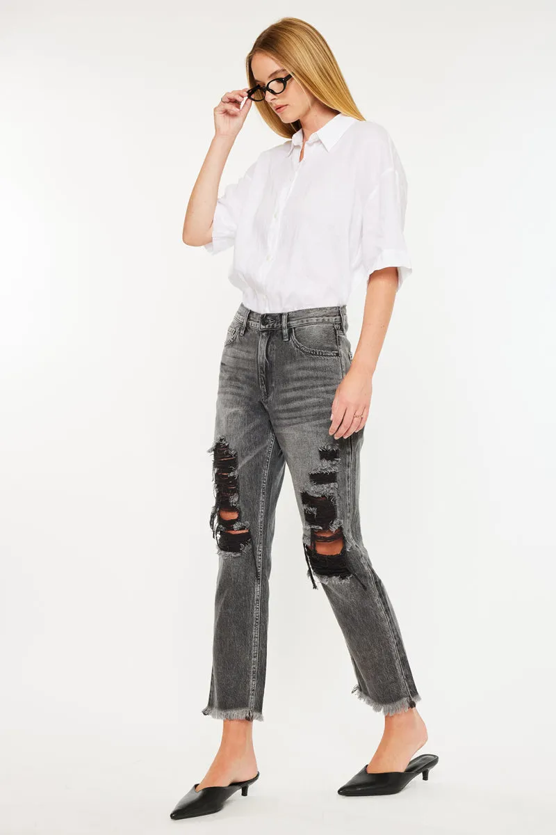 Zara High Rise Slim Straight Leg  Jeans