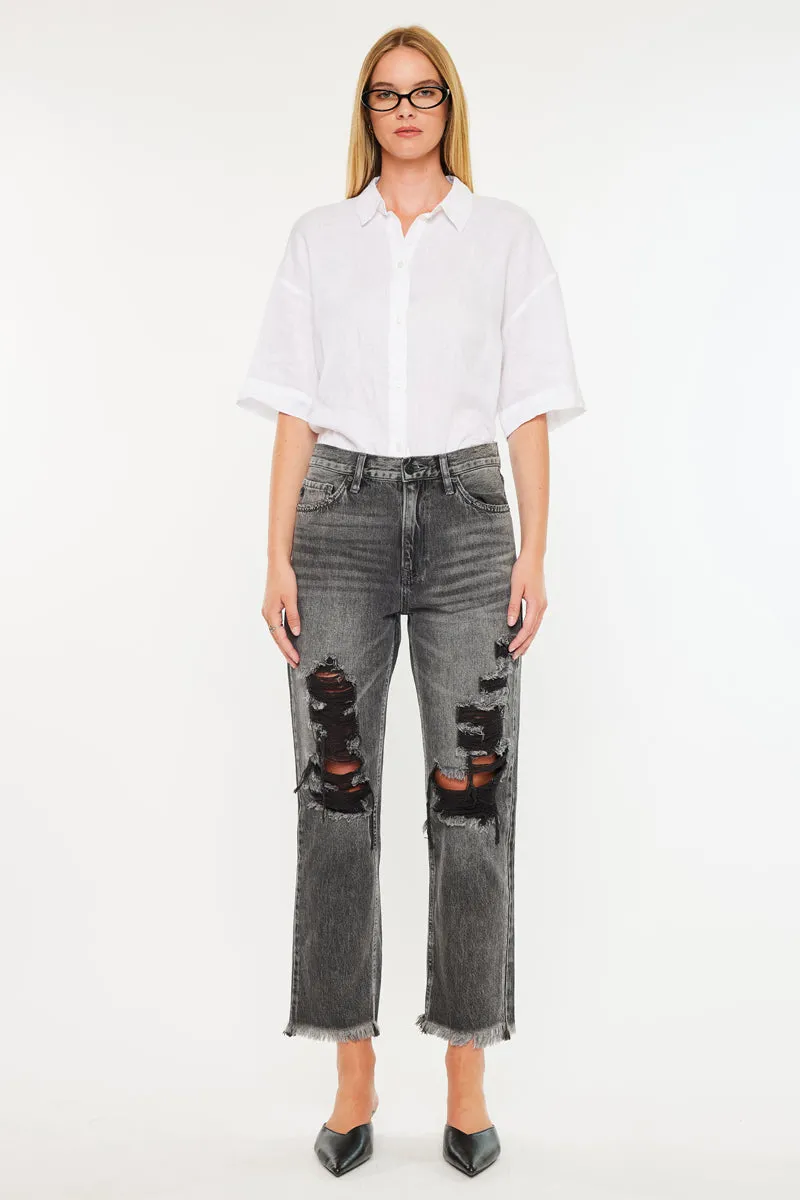 Zara High Rise Slim Straight Leg  Jeans