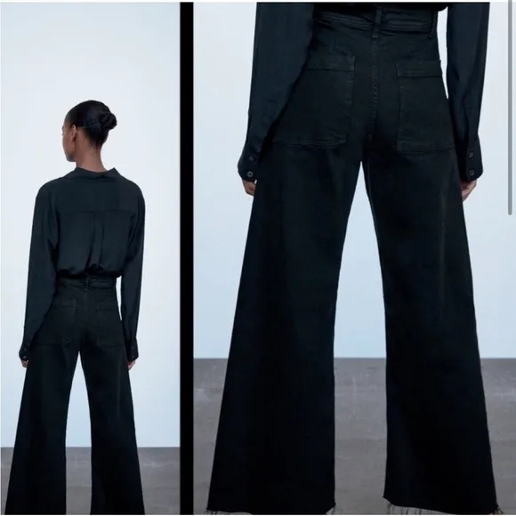 Zara | Marine Straight Jeans in Blue Black Navy 4
