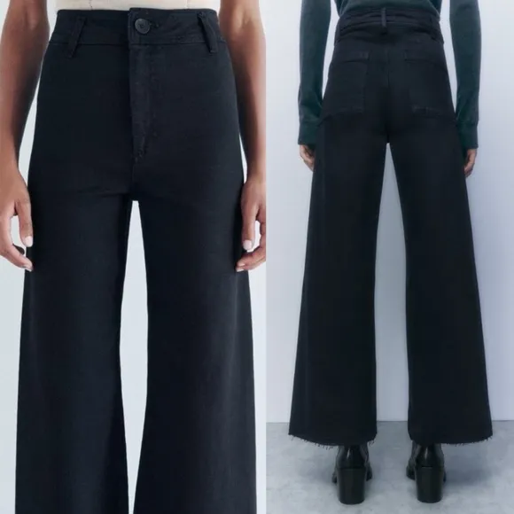 Zara | Marine Straight Jeans in Blue Black Navy 4